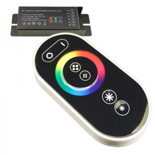 RGB Controller met zwarte touchwheel afstandsbediening 6 toetsen